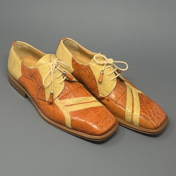 *RARE* David Eden Exotic Crocodile & Lizard / Assymetric Accent Upper, Men’s 8.5 - Picture 4 of 14